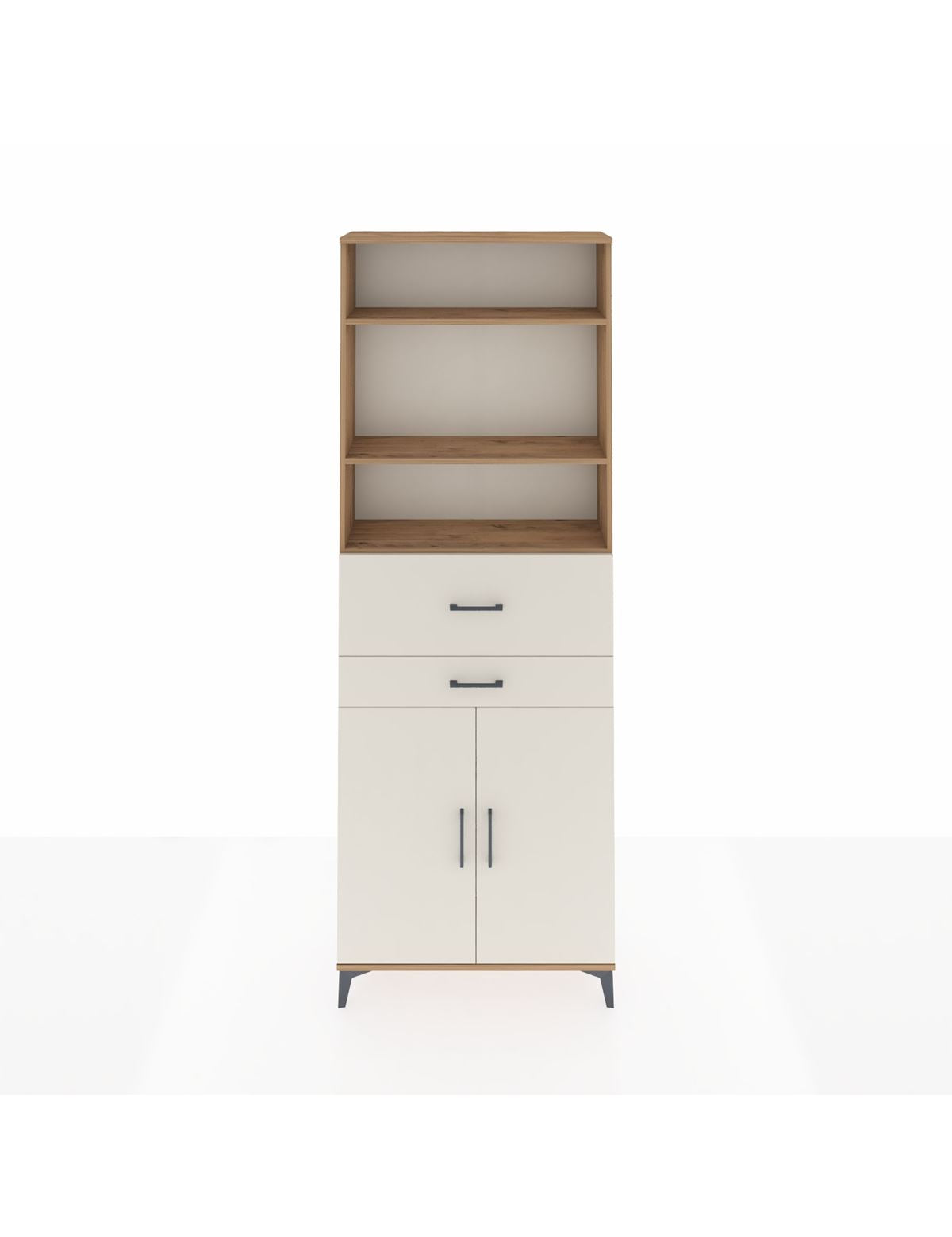 Arges Dolap 4 Raflı 2 Çekmeceli 2 Kapaklı 88x30x243 Çam-Aytaşı