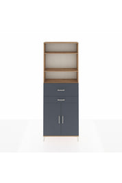 Arges Dolap 4 Raflı 2 Çekmeceli 2 Kapaklı 88x30x243 Çam-Antrasit