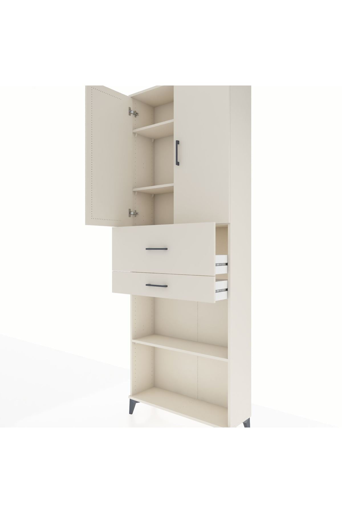 Arges Dolap 4 Raflı 2 Çekmeceli 2 Kapaklı 88x30x243 Aytaşı-Aytaşı