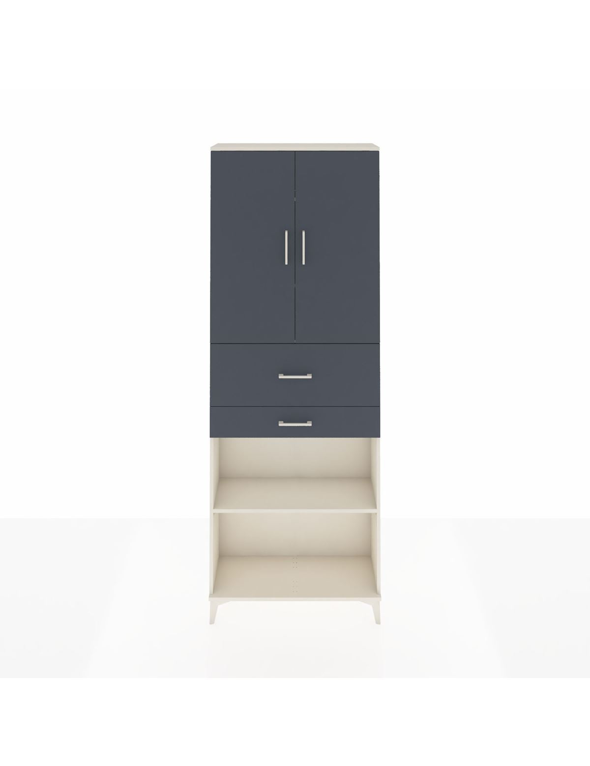 Arges Dolap 4 Raflı 2 Çekmeceli 2 Kapaklı 88x30x243 Aytaşı-Antrasit