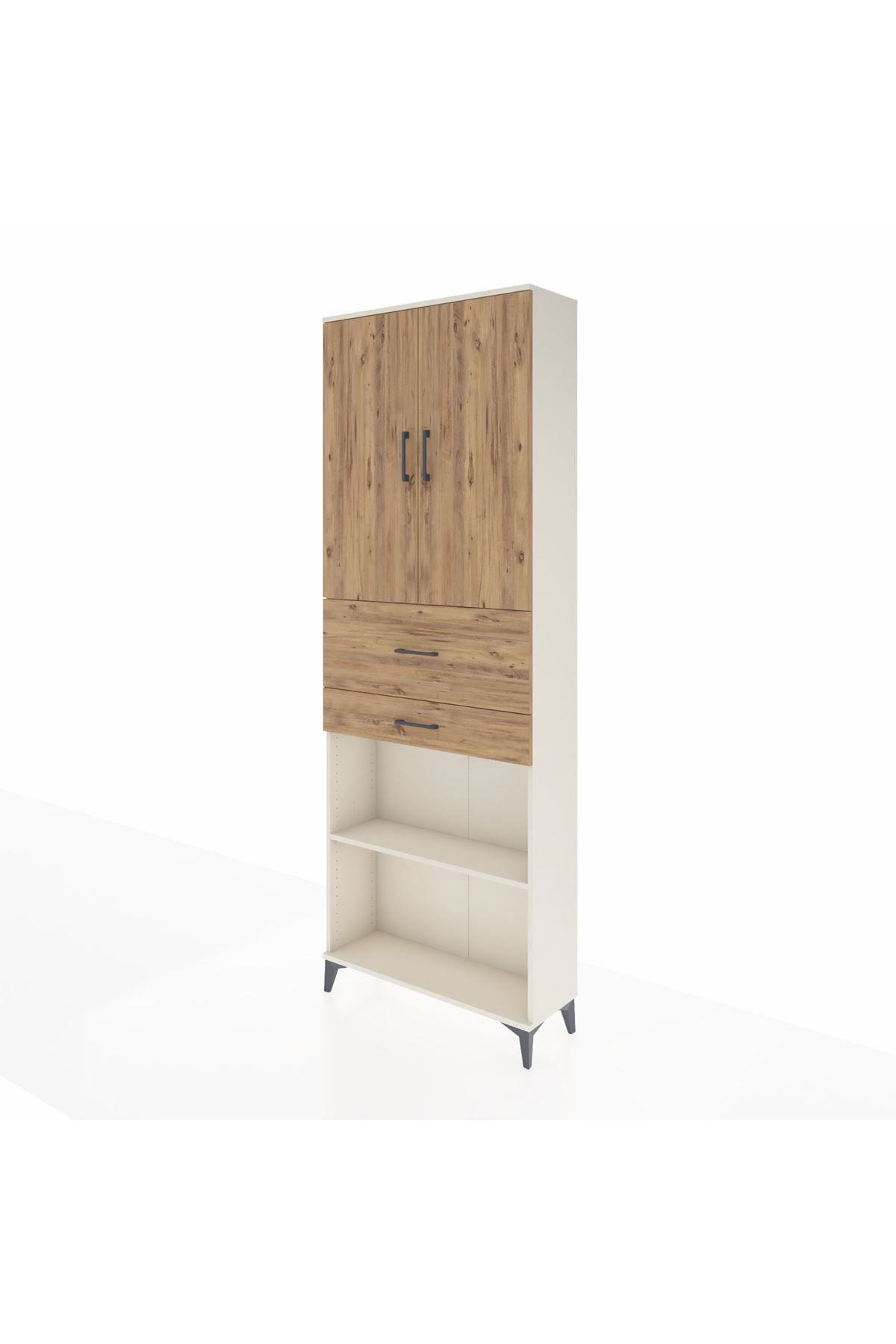 Arges Dolap 4 Raflı 2 Çekmeceli 2 Kapaklı 88x30x243 Aytaşı-Çam