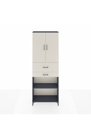 Arges Dolap 4 Raflı 2 Çekmeceli 2 Kapaklı 88x30x243 Antrasit-Aytaşı