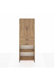 Arges Dolap 4 Raflı 2 Çekmeceli 2 Kapaklı 88x30x243 Çam-Çam