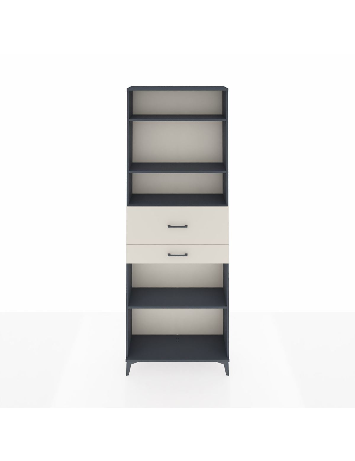 Arges Dolap 4 Raflı 2 Çekmeceli 88x30x243 Antrasit-Aytaşı