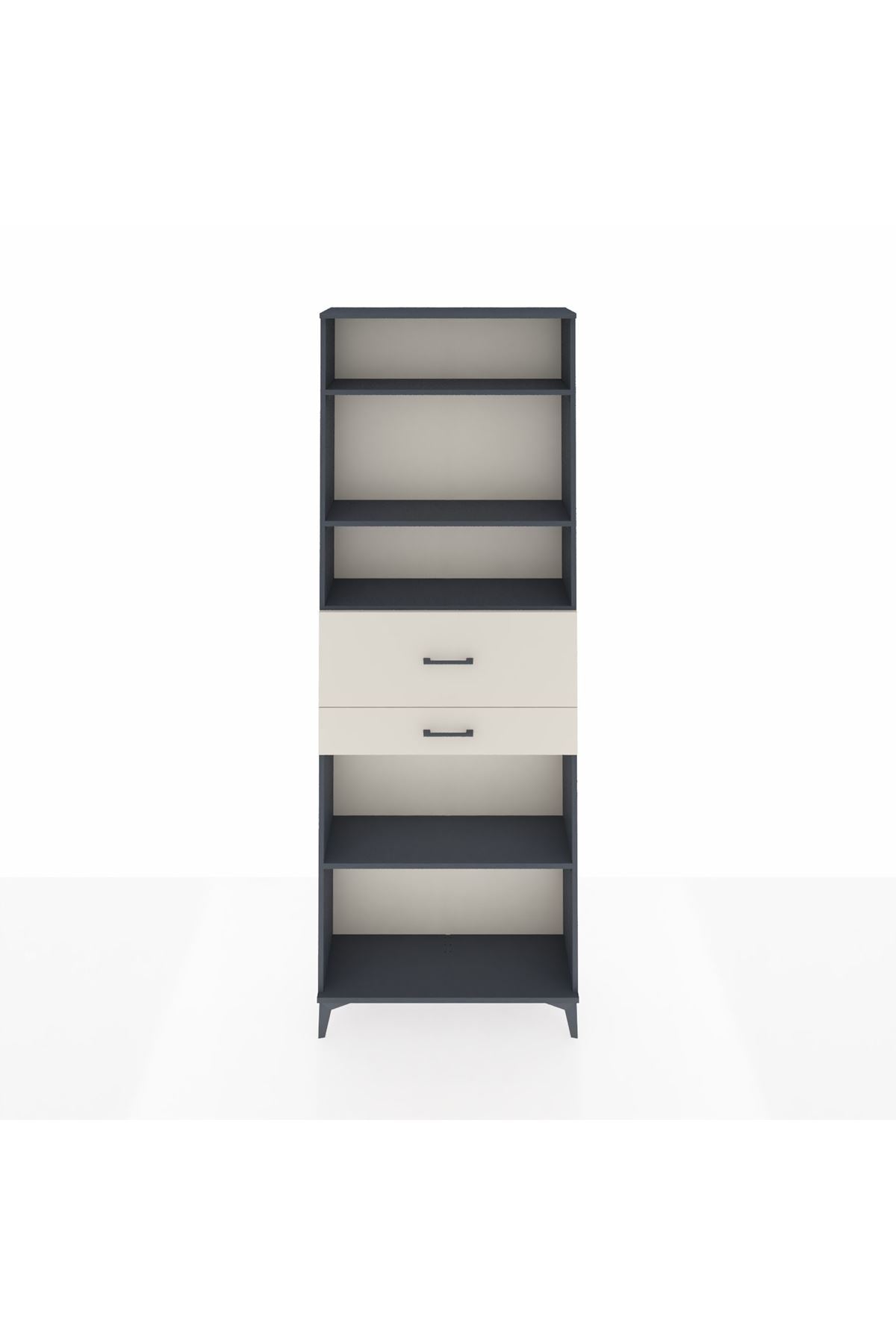 Arges Dolap 4 Raflı 2 Çekmeceli 88x30x243 Antrasit-Aytaşı