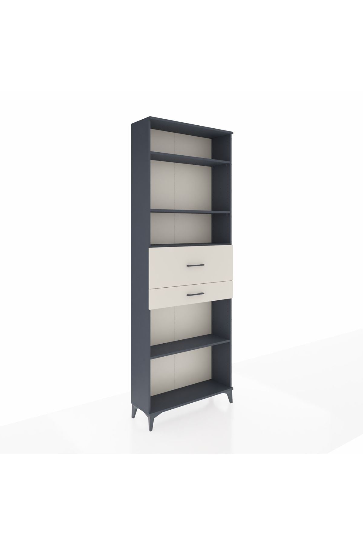 Arges Dolap 4 Raflı 2 Çekmeceli 88x30x243 Antrasit-Aytaşı