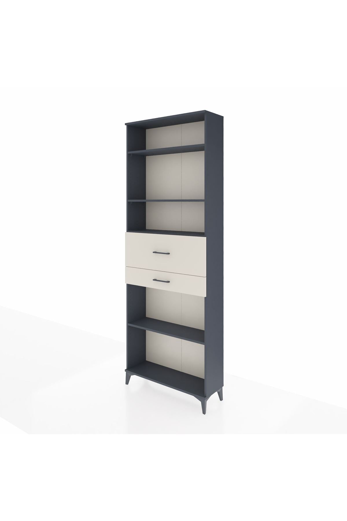 Arges Dolap 4 Raflı 2 Çekmeceli 88x30x243 Antrasit-Aytaşı