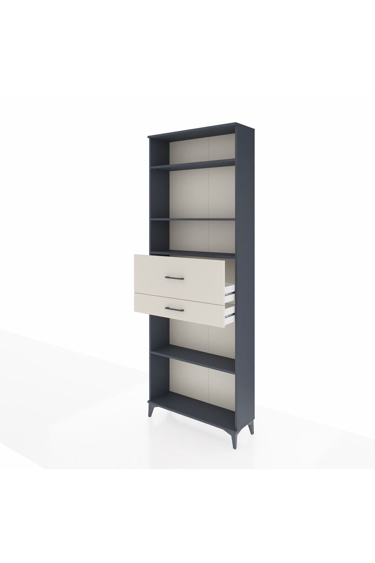 Arges Dolap 4 Raflı 2 Çekmeceli 88x30x243 Antrasit-Aytaşı