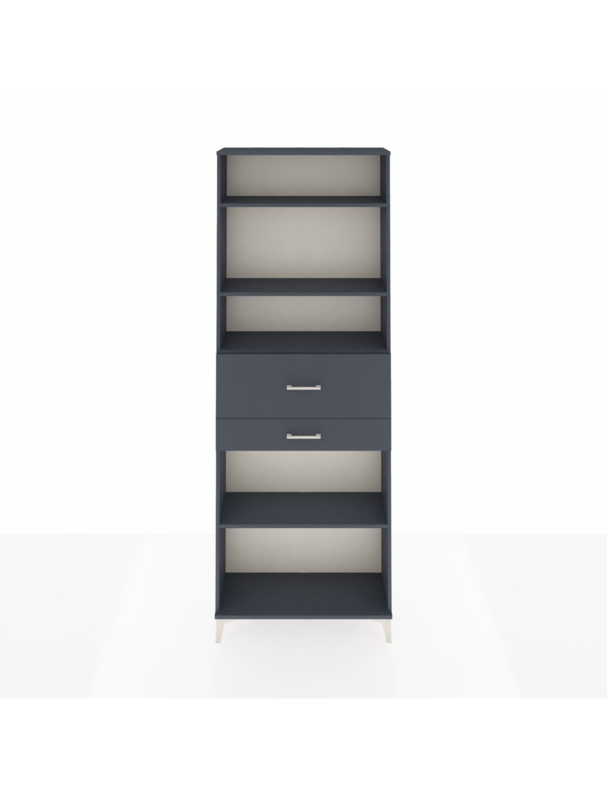 Arges Dolap 4 Raflı 2 Çekmeceli 88x30x243 Antrasit-Antrasit