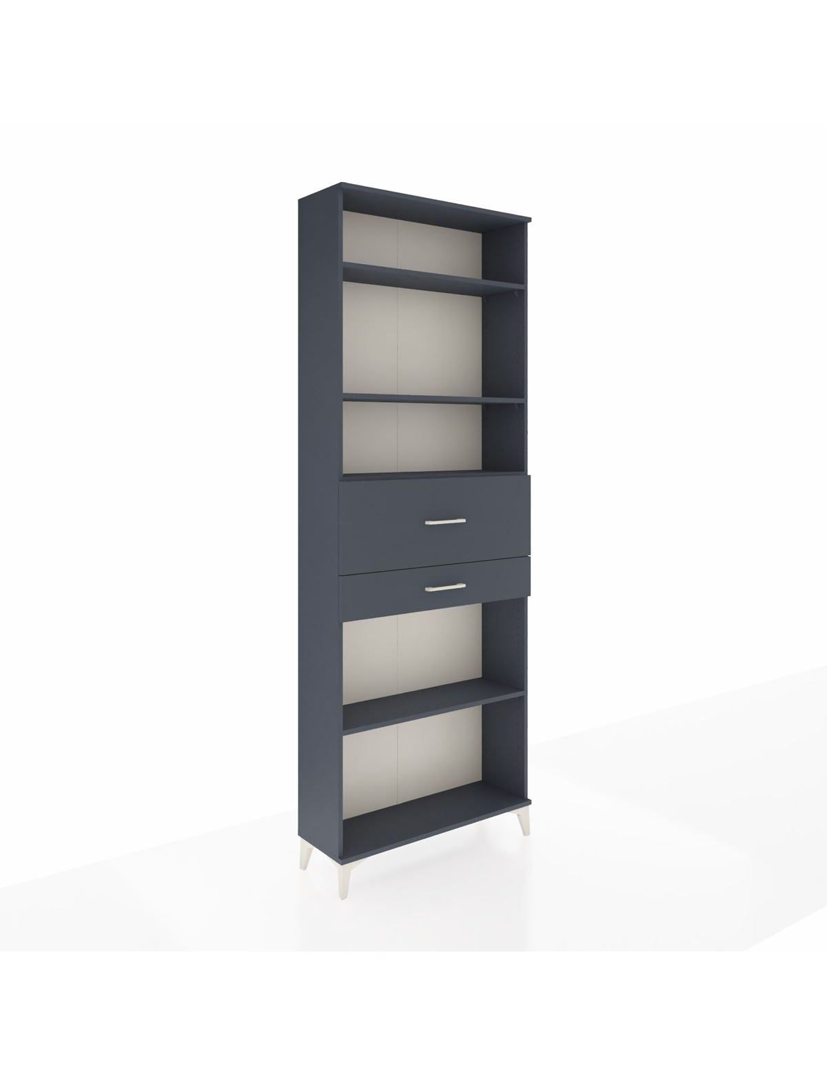 Arges Dolap 4 Raflı 2 Çekmeceli 88x30x243 Antrasit-Antrasit