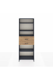 Arges Dolap 4 Raflı 2 Çekmeceli 88x30x243 Antrasit-Çam