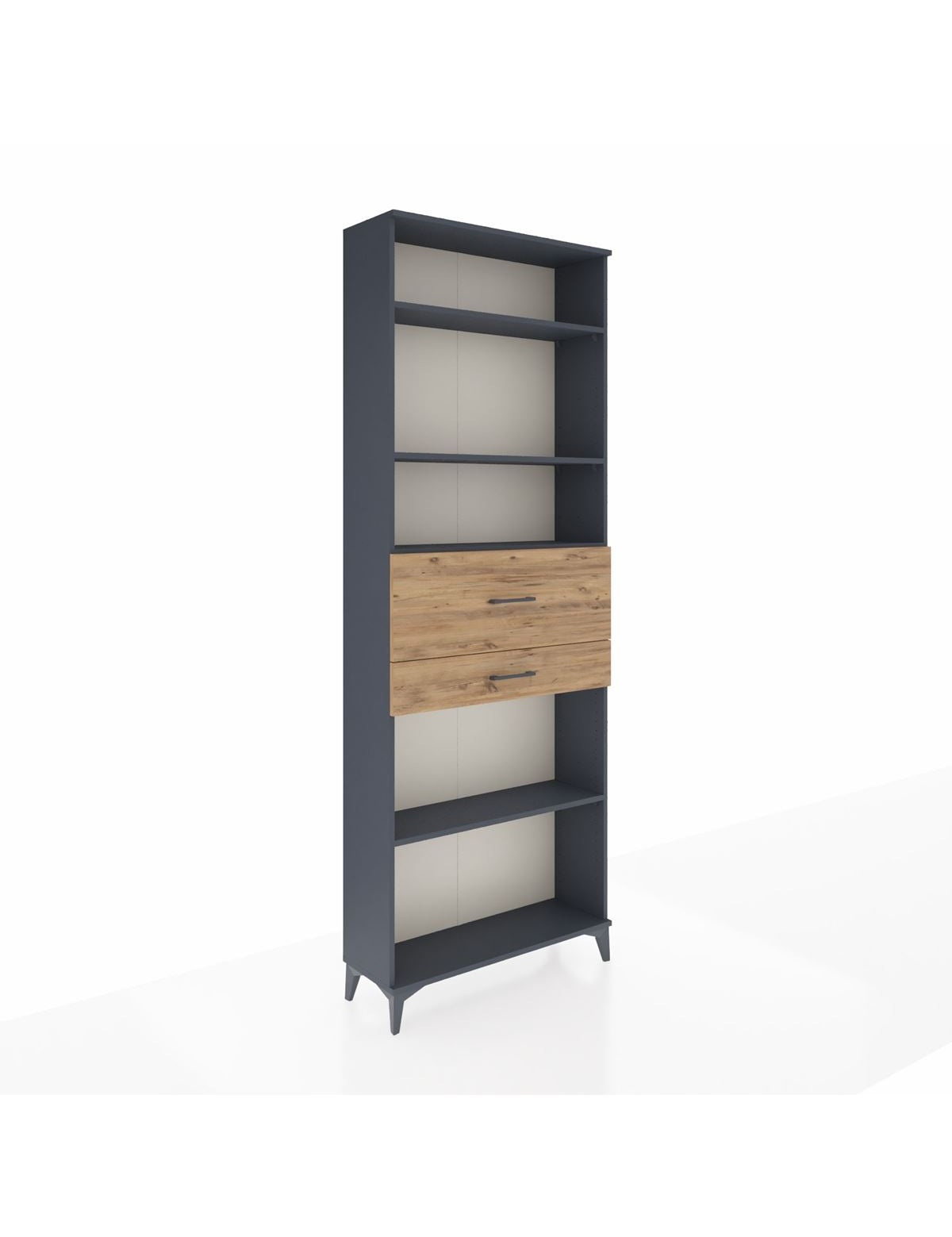 Arges Dolap 4 Raflı 2 Çekmeceli 88x30x243 Antrasit-Çam