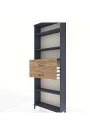 Arges Dolap 4 Raflı 2 Çekmeceli 88x30x243 Antrasit-Çam