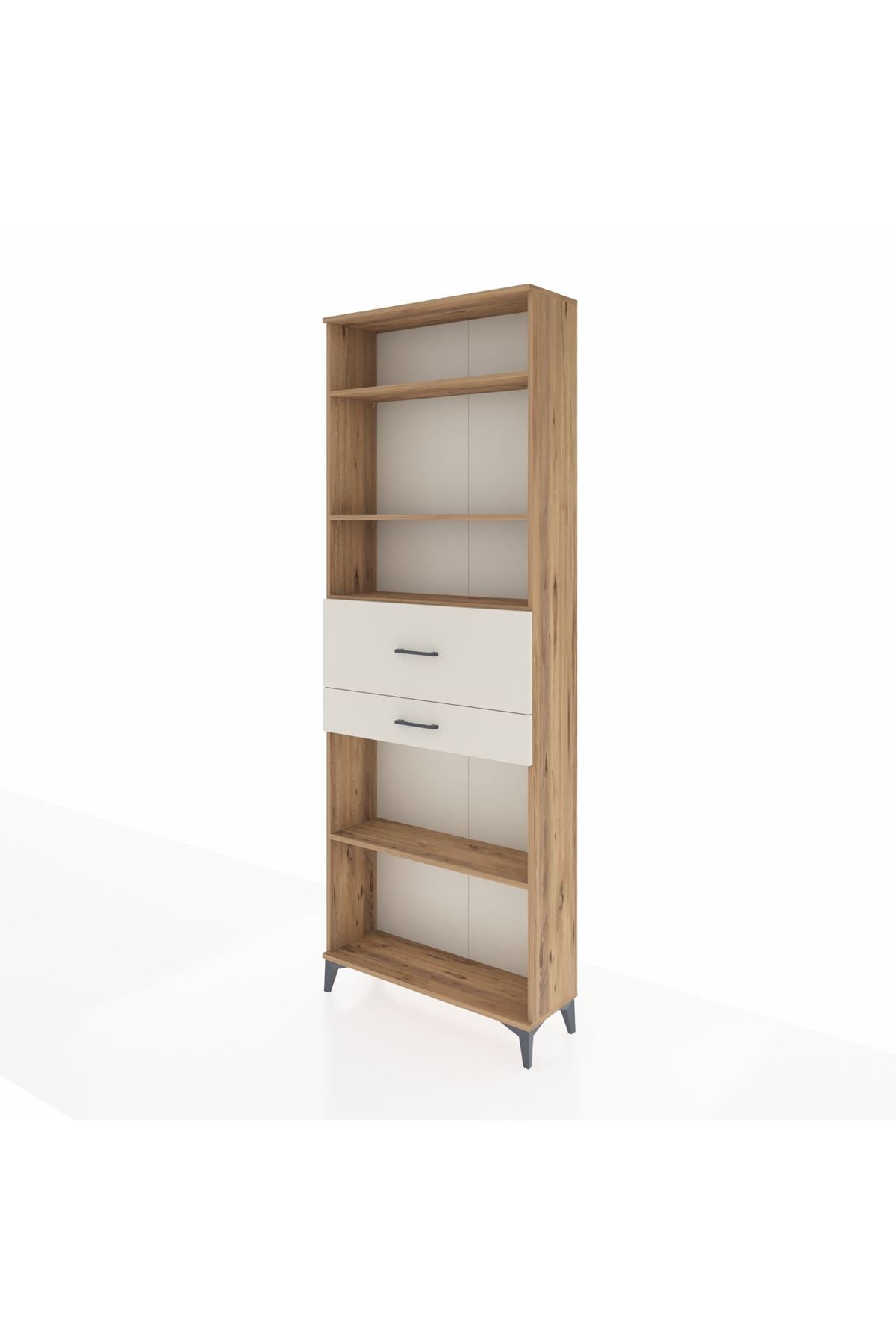 Arges Dolap 4 Raflı 2 Çekmeceli 88x30x243 Çam-Aytaşı