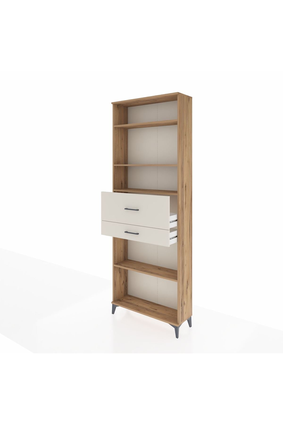 Arges Dolap 4 Raflı 2 Çekmeceli 88x30x243 Çam-Aytaşı