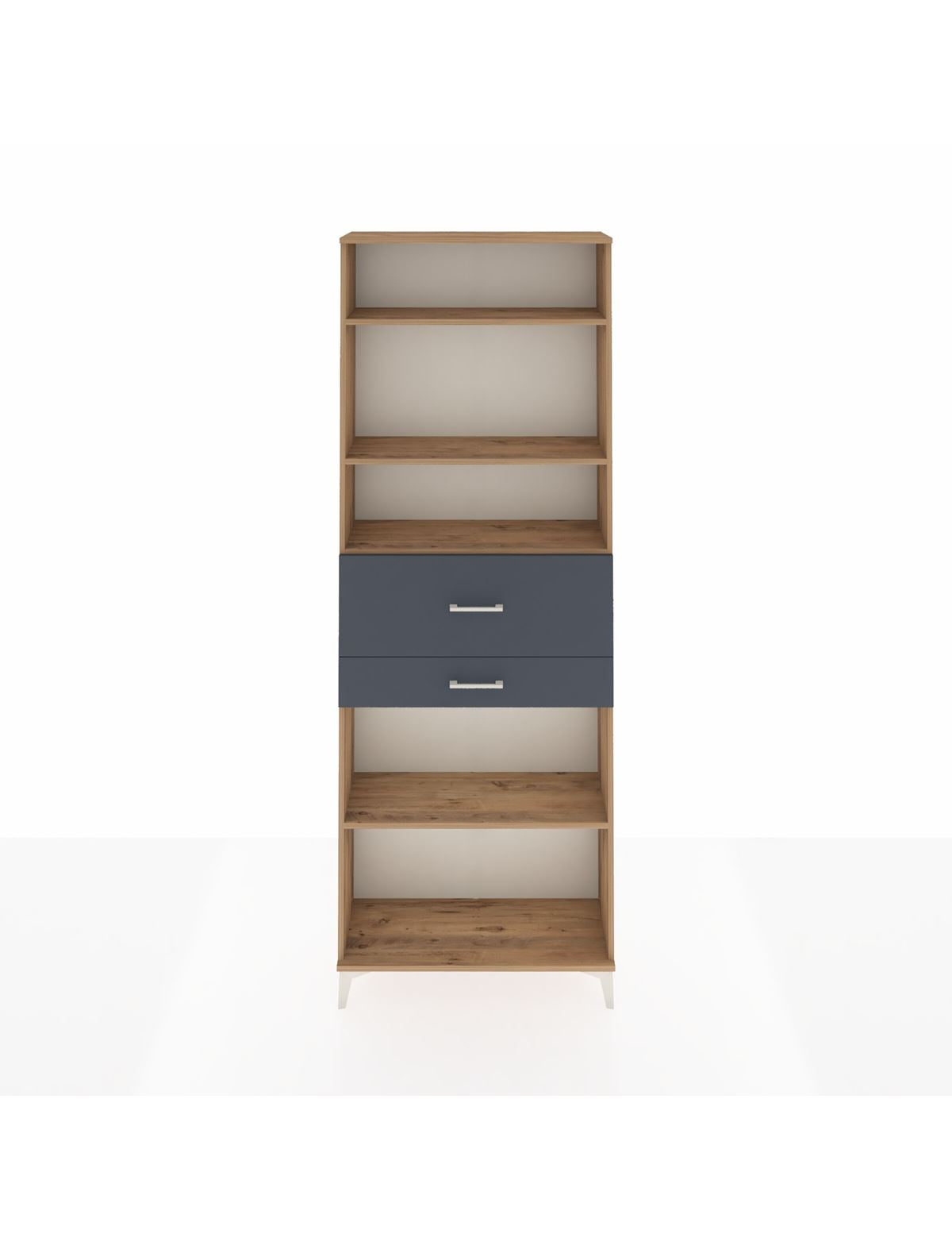 Arges Dolap 4 Raflı 2 Çekmeceli 88x30x243 Çam-Antrasit