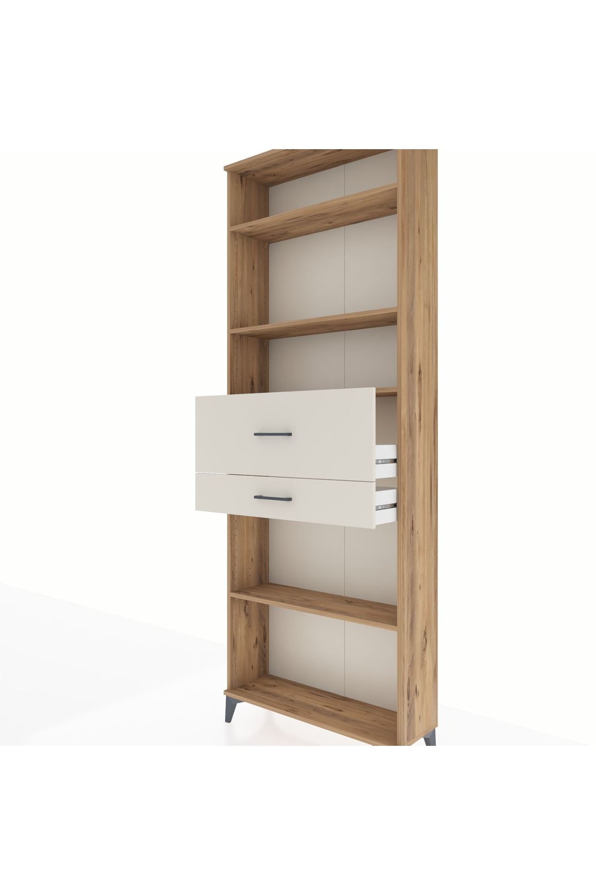 Arges Dolap 4 Raflı 2 Çekmeceli 88x30x243 Çam-Aytaşı