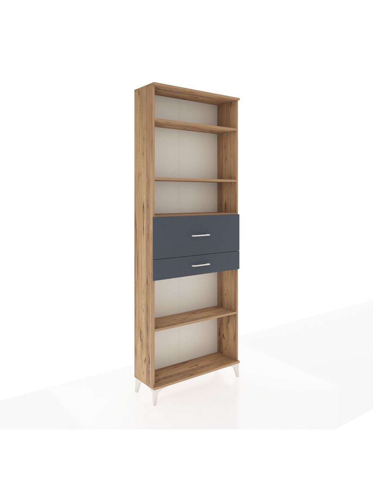 Arges Dolap 4 Raflı 2 Çekmeceli 88x30x243 Çam-Antrasit