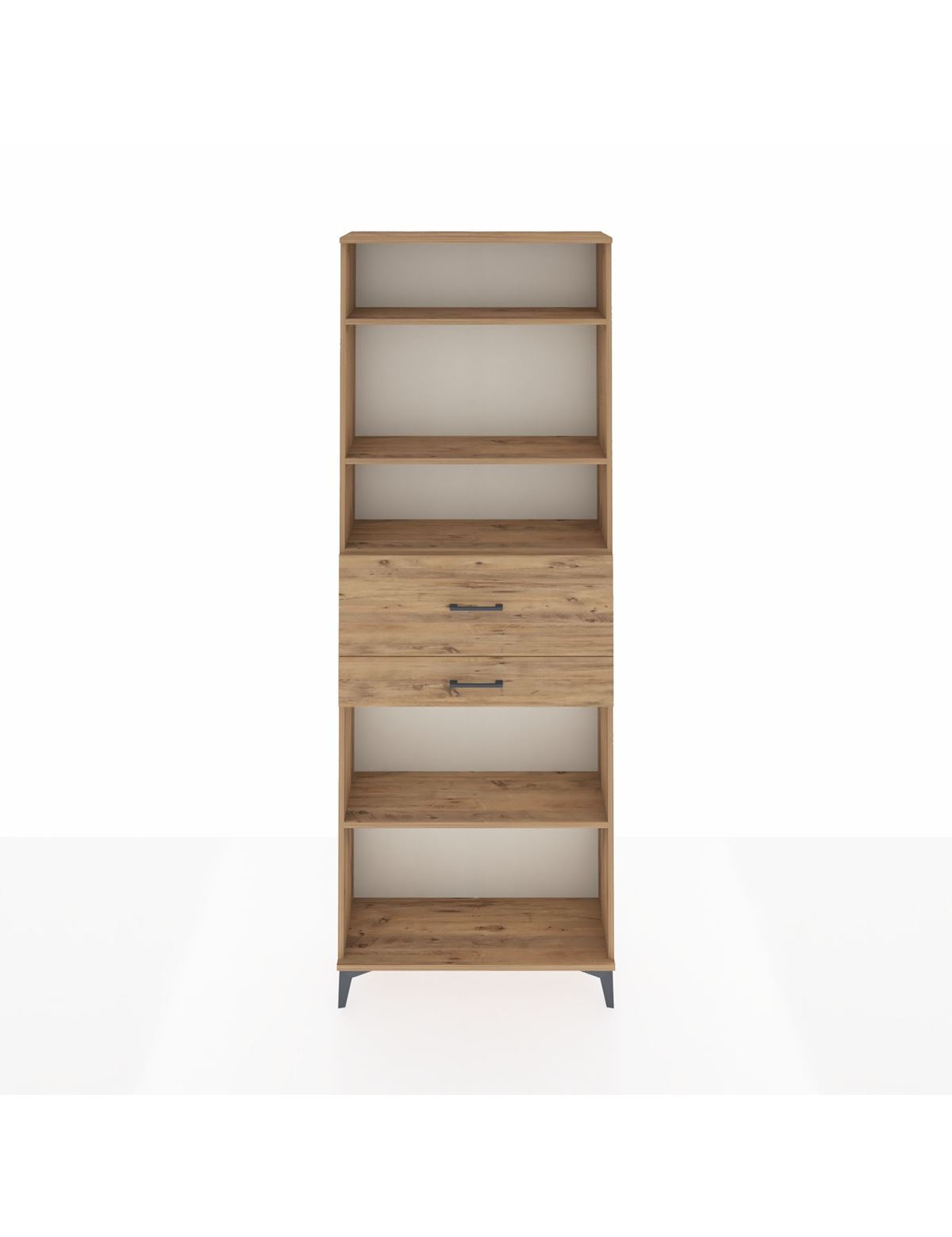 Arges Dolap 4 Raflı 2 Çekmeceli 88x30x243 Çam-Çam