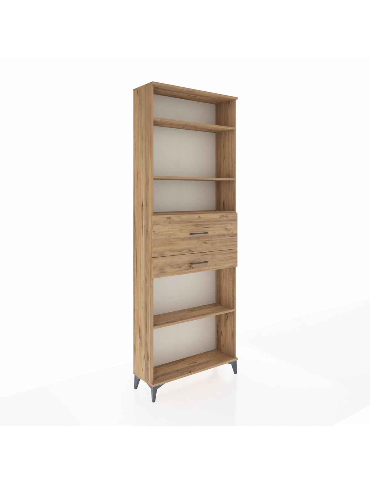 Arges Dolap 4 Raflı 2 Çekmeceli 88x30x243 Çam-Çam