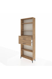 Arges Dolap 4 Raflı 2 Çekmeceli 88x30x243 Çam-Çam