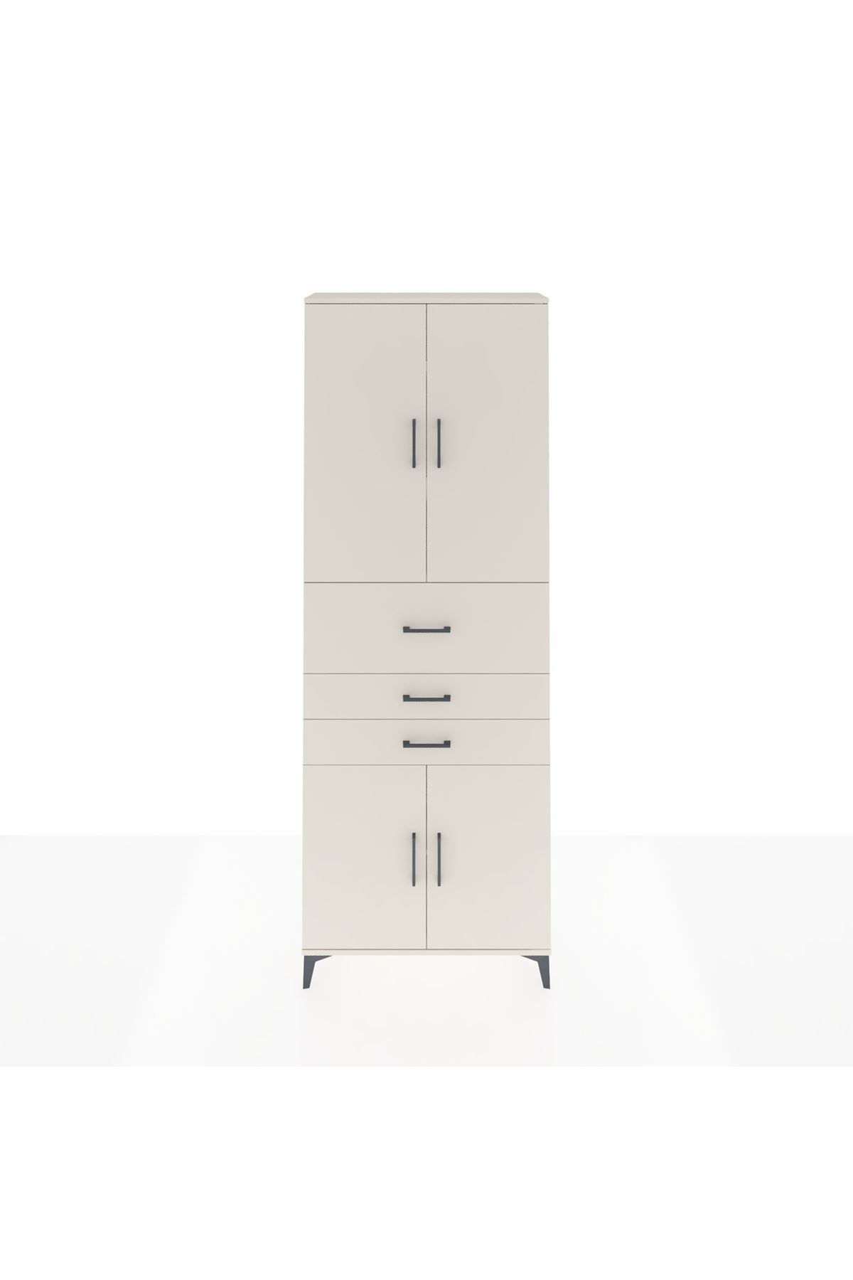 Arges Dolap 4 Raflı 3 Çekmeceli 4 Kapaklı 88x30x243 Aytaşı-Aytaşı