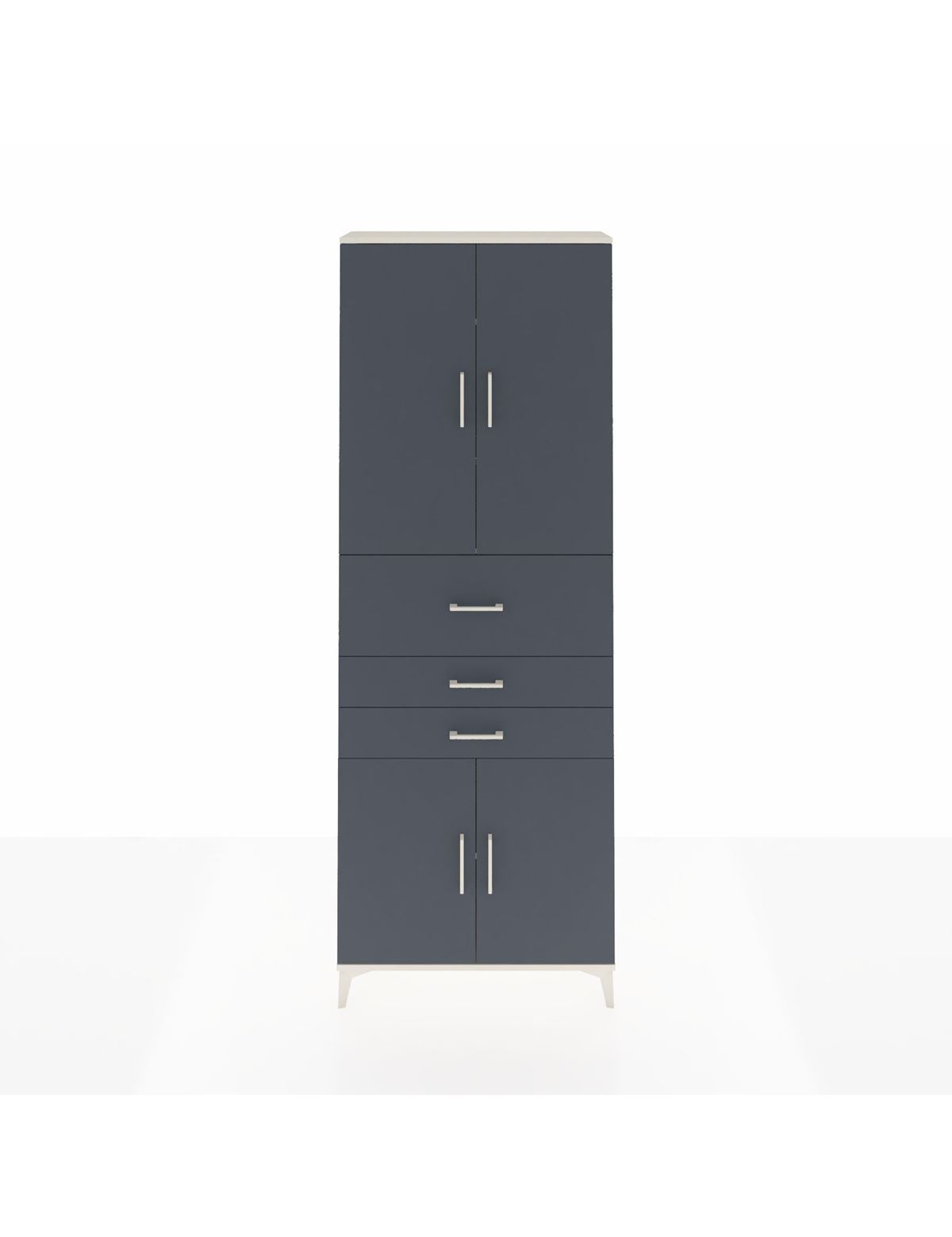 Arges Dolap 4 Raflı 3 Çekmeceli 4 Kapaklı 88x30x243 Aytaşı-Antrasit