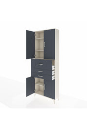 Arges Dolap 4 Raflı 3 Çekmeceli 4 Kapaklı 88x30x243 Aytaşı-Antrasit