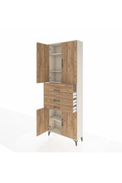 Arges Dolap 4 Raflı 3 Çekmeceli 4 Kapaklı 88x30x243 Aytaşı-Çam