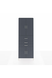 Arges Dolap 4 Raflı 3 Çekmeceli 4 Kapaklı 88x30x243 Antrasit-Antrasit