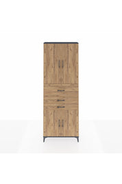 Arges Dolap 4 Raflı 3 Çekmeceli 4 Kapaklı 88x30x243 Antrasit-Çam