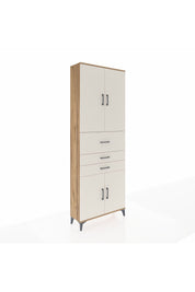 Arges Dolap 4 Raflı 3 Çekmeceli 4 Kapaklı 88x30x243 Çam-Aytaşı