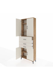 Arges Dolap 4 Raflı 3 Çekmeceli 4 Kapaklı 88x30x243 Çam-Aytaşı
