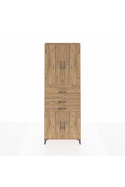 Arges Dolap 4 Raflı 3 Çekmeceli 4 Kapaklı 88x30x243 Çam-Çam