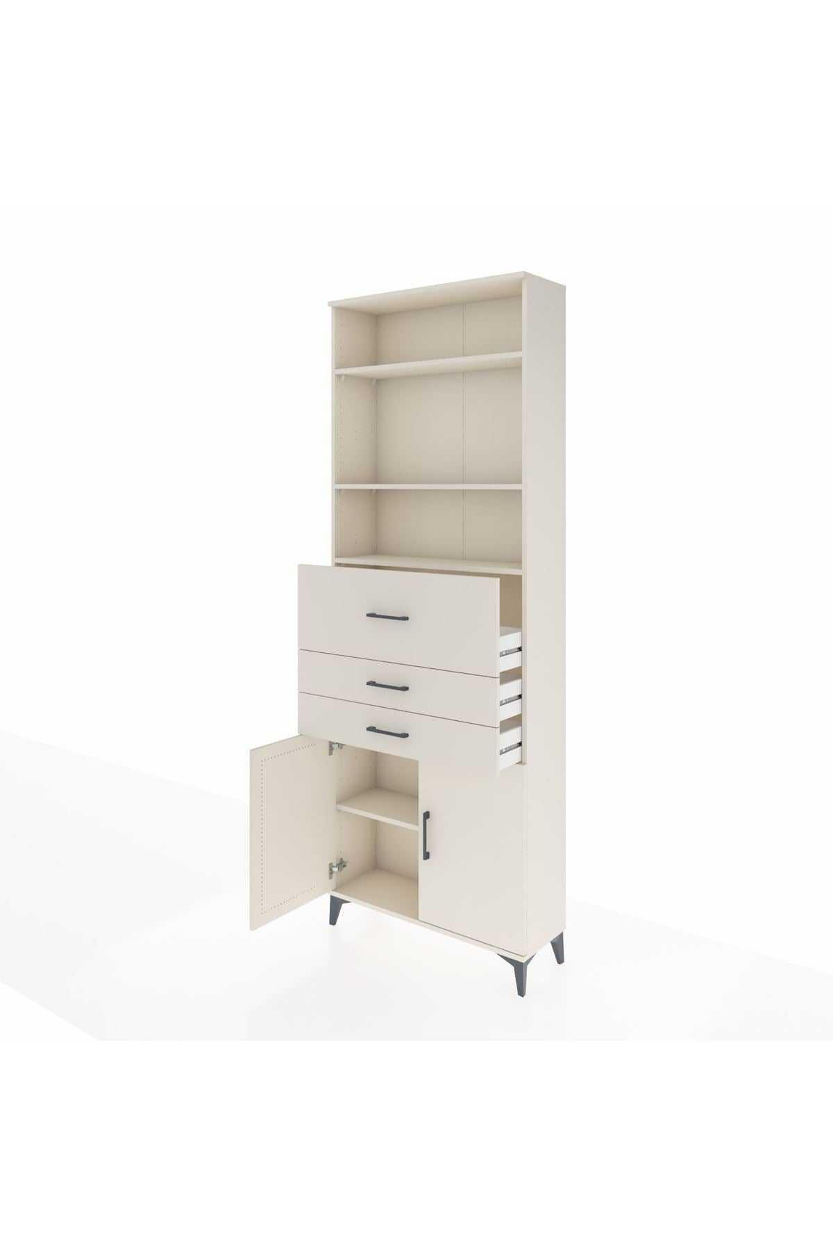 Arges Dolap 4 Raflı 3 Çekmeceli 2 Kapaklı 88x30x243 Aytaşı-Aytaşı