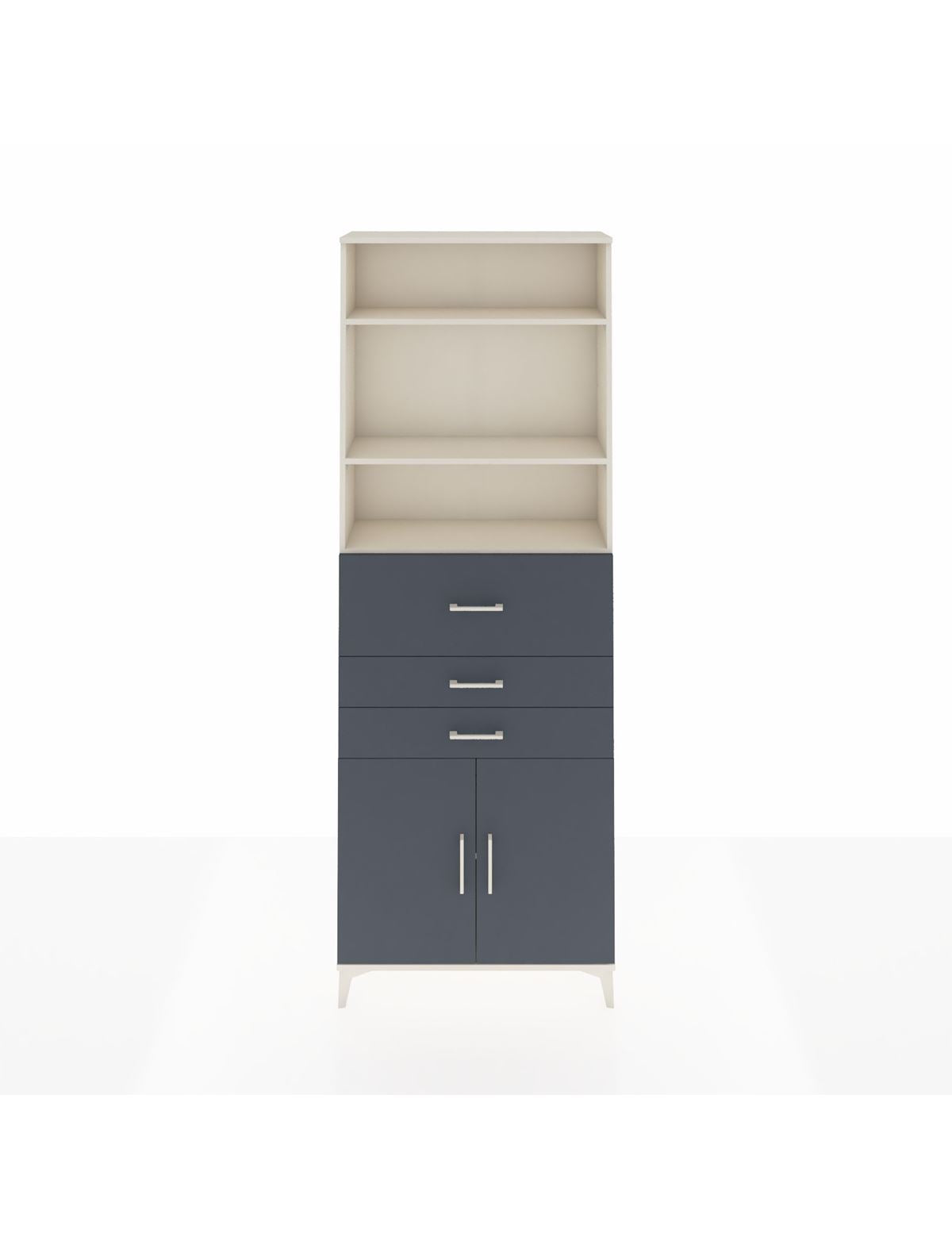 Arges Dolap 4 Raflı 3 Çekmeceli 2 Kapaklı 88x30x243 Aytaşı-Antrasit