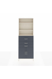 Arges Dolap 4 Raflı 3 Çekmeceli 2 Kapaklı 88x30x243 Aytaşı-Antrasit