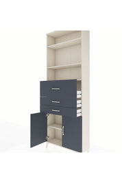 Arges Dolap 4 Raflı 3 Çekmeceli 2 Kapaklı 88x30x243 Aytaşı-Antrasit