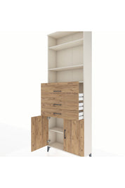 Arges Dolap 4 Raflı 3 Çekmeceli 2 Kapaklı 88x30x243 Aytaşı-Çam