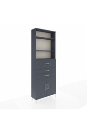 Arges Dolap 4 Raflı 3 Çekmeceli 2 Kapaklı 88x30x243 Antrasit-Antrasit
