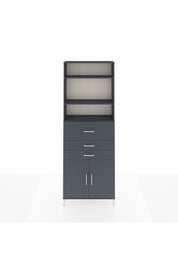 Arges Dolap 4 Raflı 3 Çekmeceli 2 Kapaklı 88x30x243 Antrasit-Antrasit