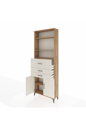 Arges Dolap 4 Raflı 3 Çekmeceli 2 Kapaklı 88x30x243 Çam-Aytaşı