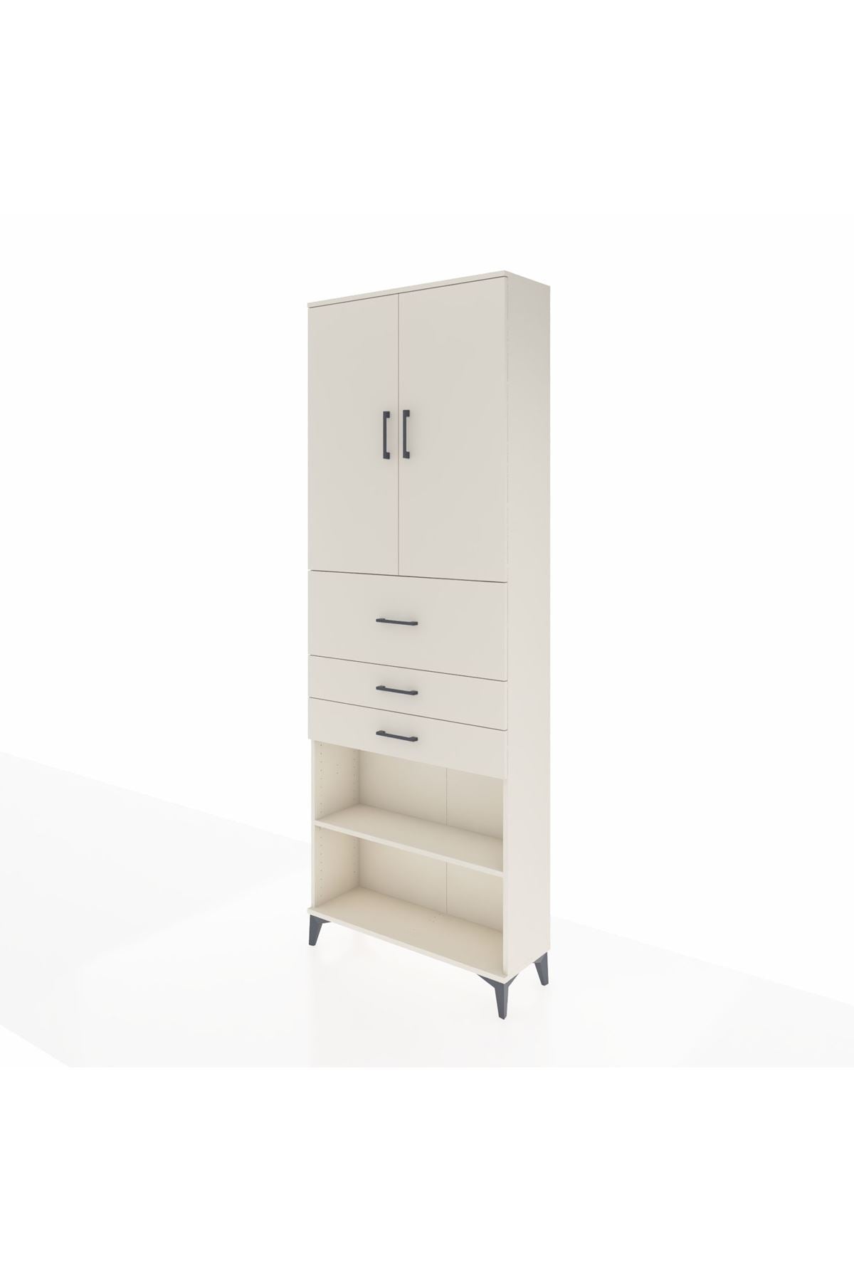 Arges Dolap 4 Raflı 3 Çekmeceli 2 Kapaklı 88x30x243 Aytaşı-Aytaşı