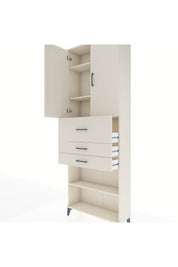 Arges Dolap 4 Raflı 3 Çekmeceli 2 Kapaklı 88x30x243 Aytaşı-Aytaşı