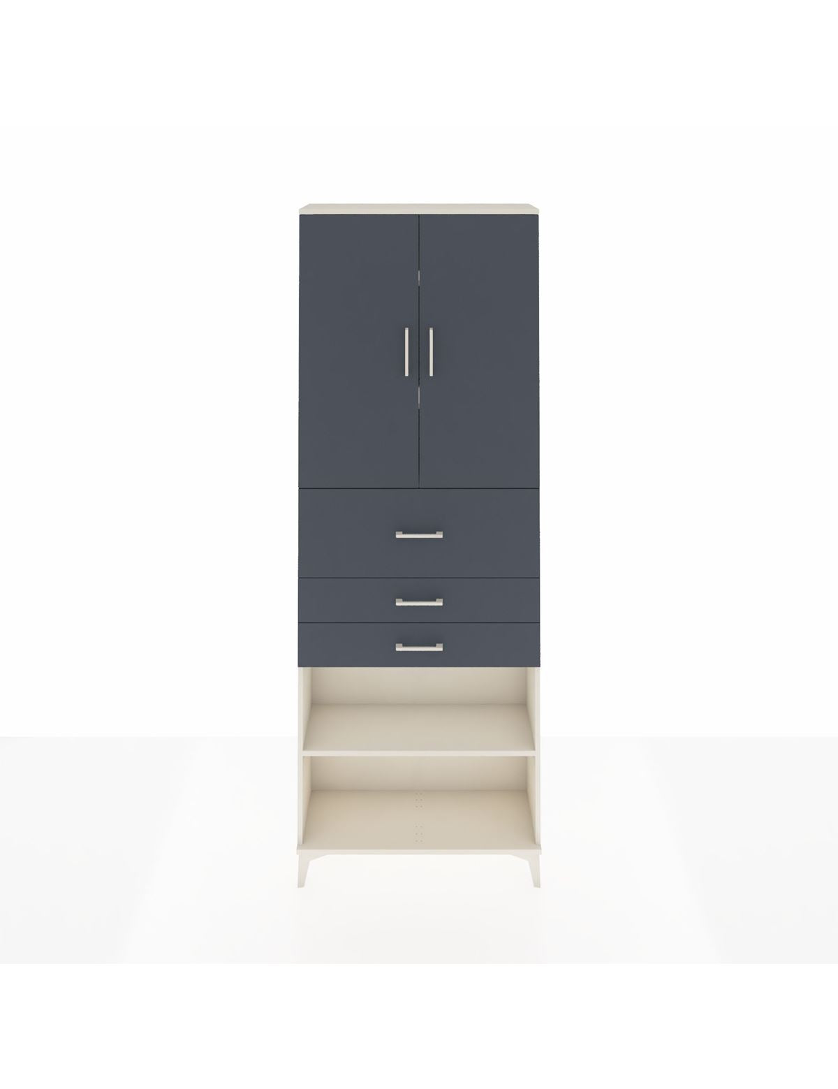 Arges Dolap 4 Raflı 3 Çekmeceli 2 Kapaklı 88x30x243 Aytaşı-Antrasit