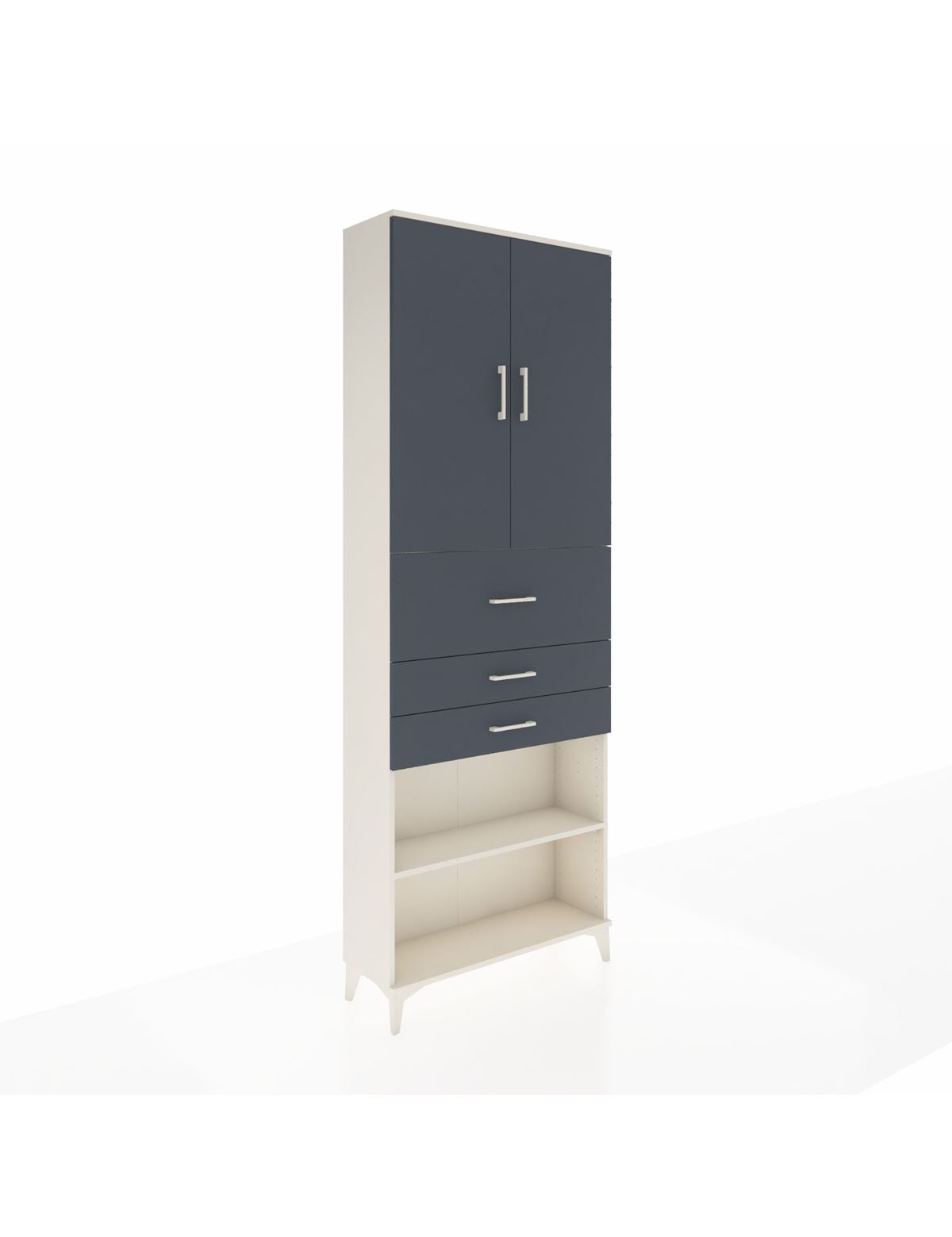 Arges Dolap 4 Raflı 3 Çekmeceli 2 Kapaklı 88x30x243 Aytaşı-Antrasit