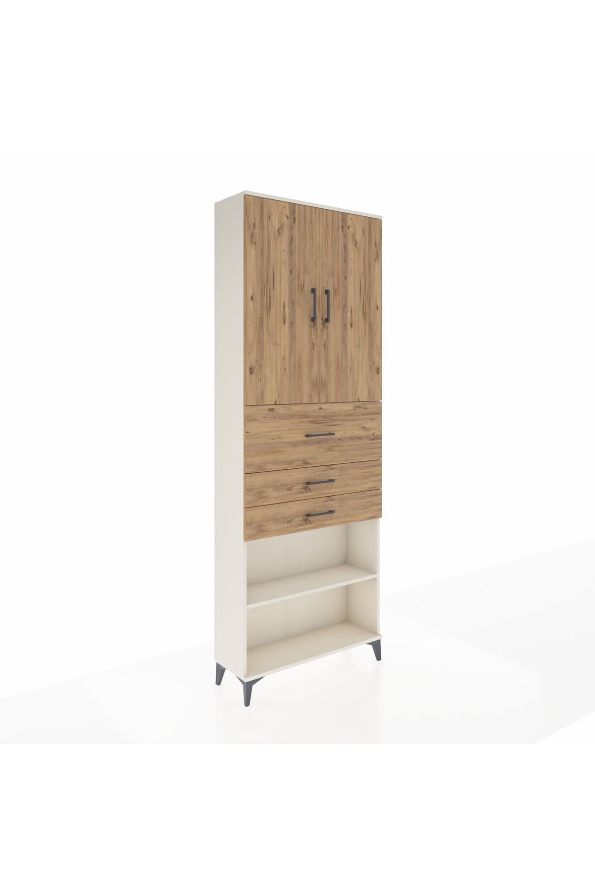 Arges Dolap 4 Raflı 3 Çekmeceli 2 Kapaklı 88x30x243 Aytaşı-Çam