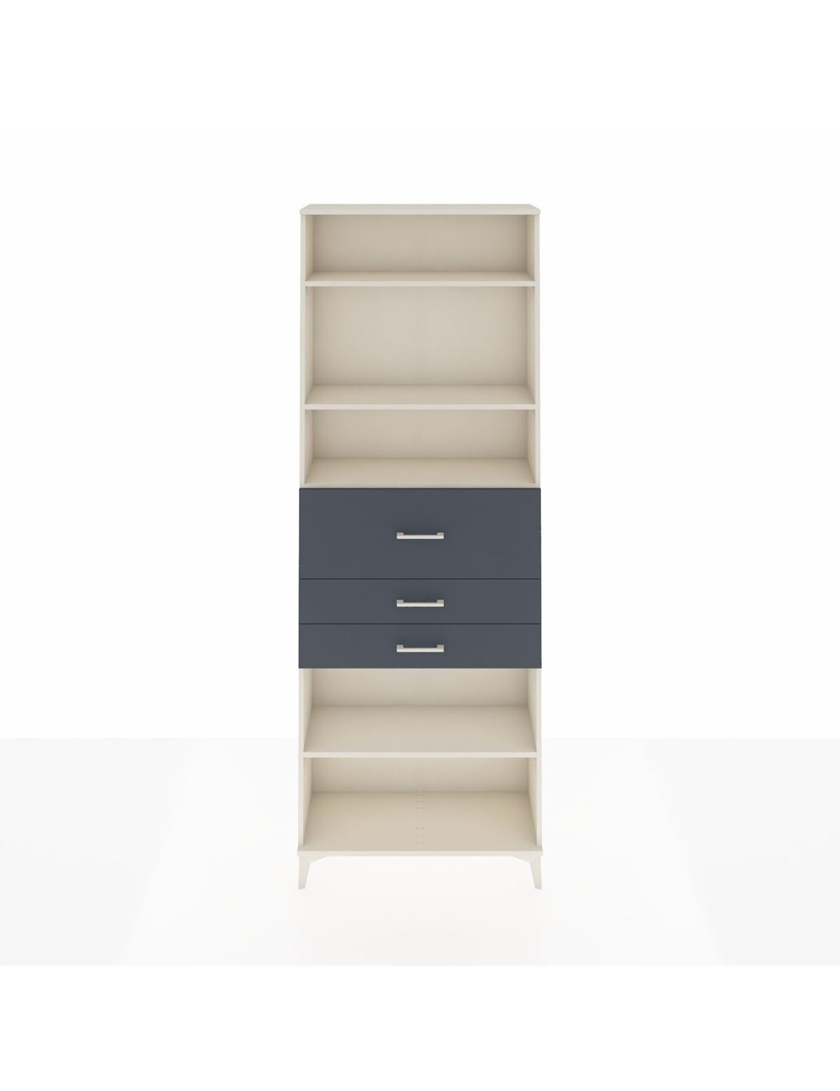 Arges Dolap 4 Raflı 3 Çekmeceli 88x30x243 Aytaşı-Antrasit