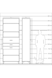 Arges Dolap 4 Raflı 3 Çekmeceli 88x30x243 Aytaşı-Aytaşı