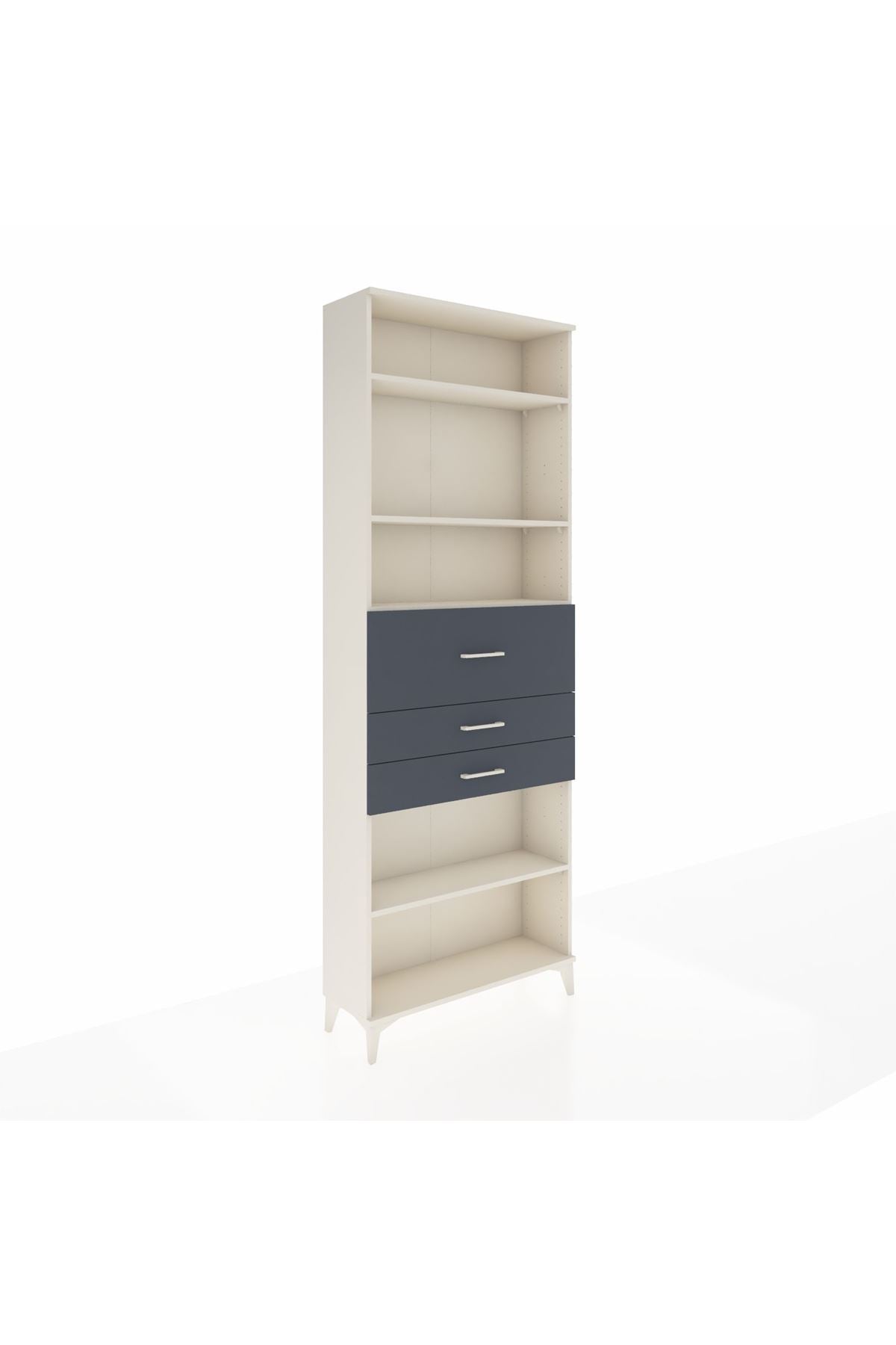 Arges Dolap 4 Raflı 3 Çekmeceli 88x30x243 Aytaşı-Antrasit